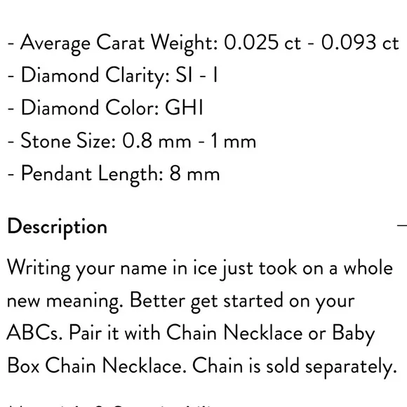 Mejuri Diamond Initial Letter Charm - Picture 4 of 7